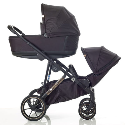 Bambinista-MEE-GO-Travel-MEE-GO Uno Plus Twin Stroller with 2 Cosmo i-Size Car Seats Stroller - Black/Chrome