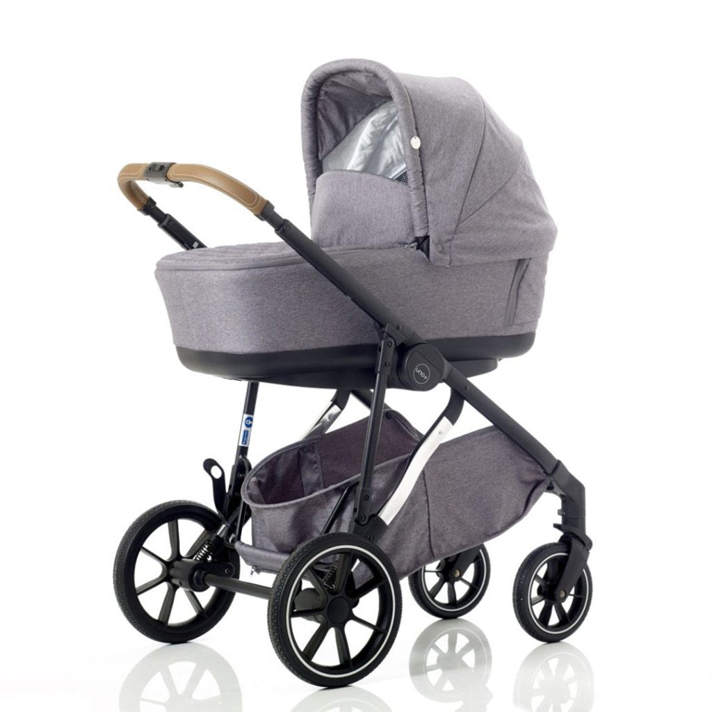 Bambinista-MEE-GO-Travel-MEE-GO Uno Plus Twin Stroller with 2 Cosmo i-Size Car Seats Stroller - Grey/Chrome