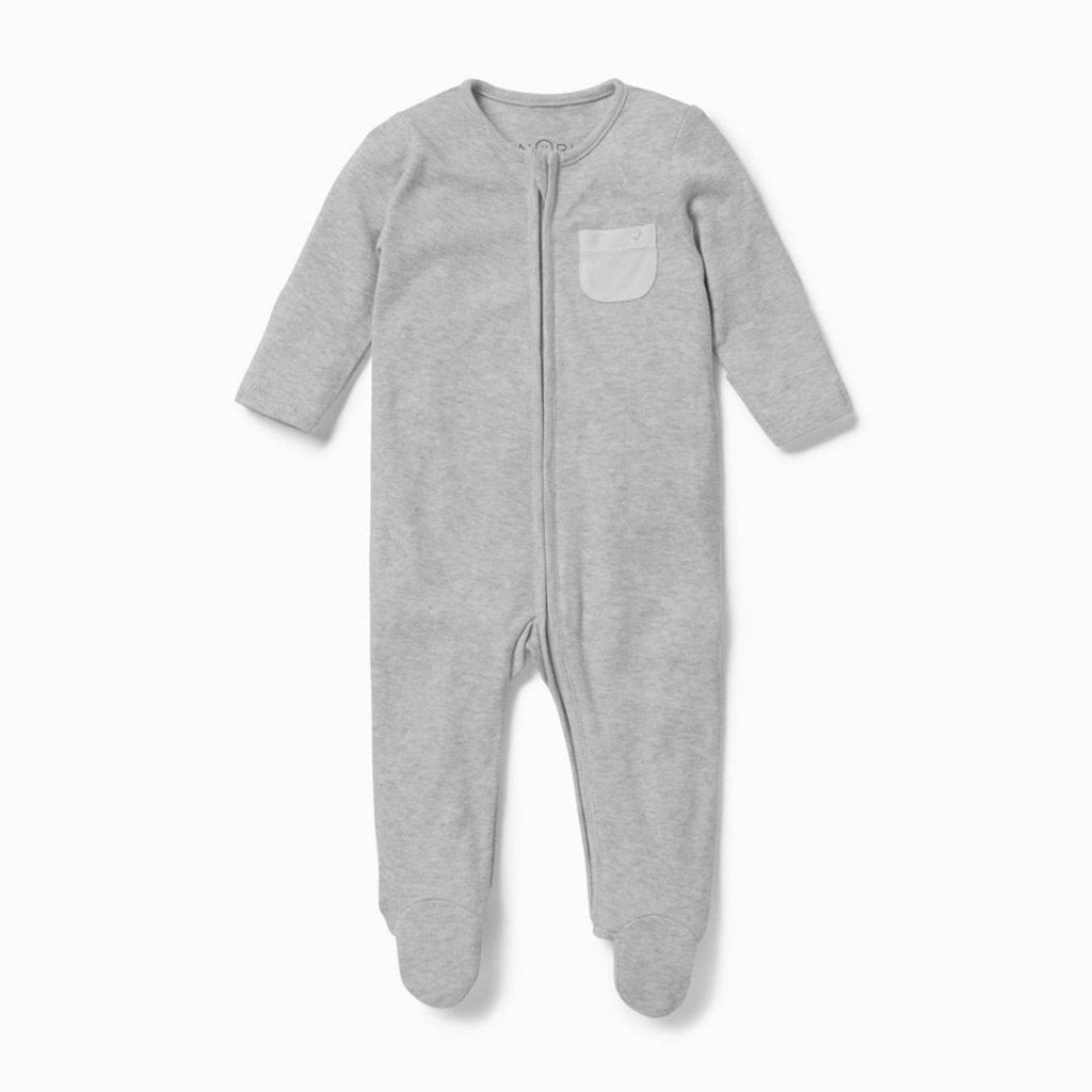 Bambinista-MORI-Pyjamas-MORI Clever Zip Sleepsuit - Grey