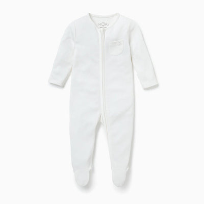 Bambinista-MORI-Pyjamas-MORI Clever Zip Sleepsuit - White