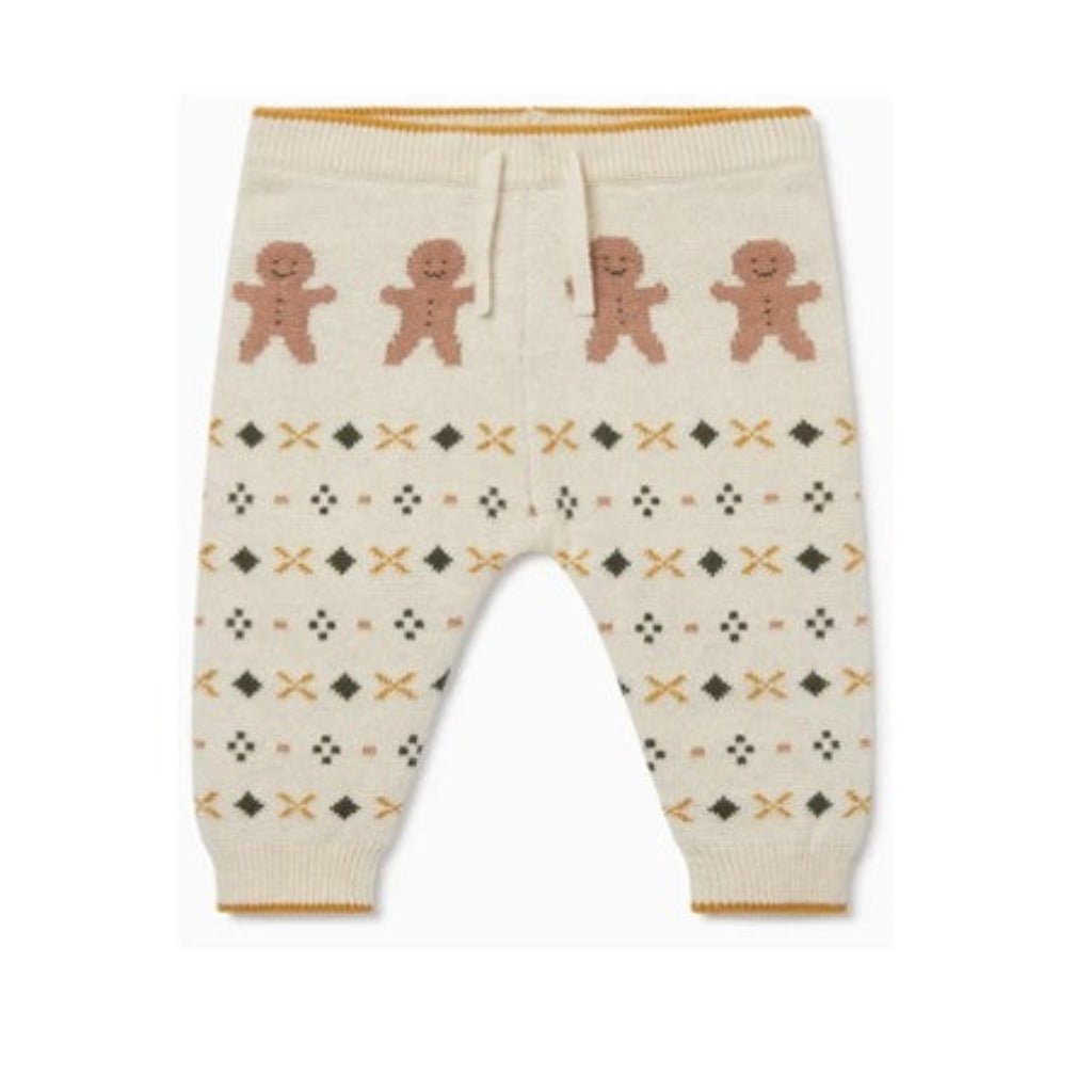 Bambinista-MORI-Bottoms-MORI Knitted Gingerbread Joggers - Oat & Gingerbread