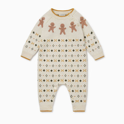 Bambinista-MORI-Accessories-MORI Knitted Gingerbread Jumpsuit - Oat & Gingerbread
