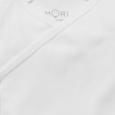 Bambinista-MORI-Pyjamas-MORI Long Sleeve Kimono Bodysuit - White