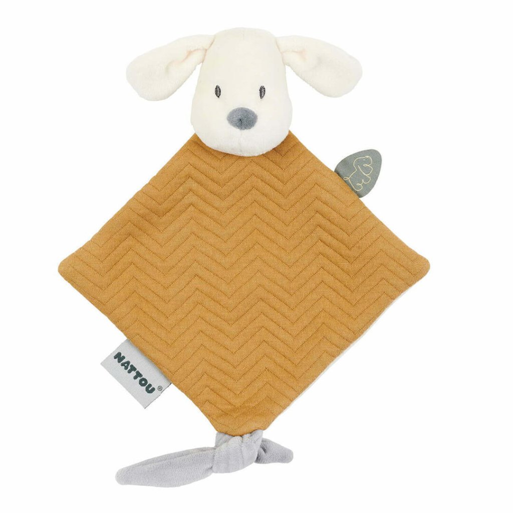 Bambinista-NATTOU-Toys-NATTOU Charlie - Mini Doudou Jacquard Caramel