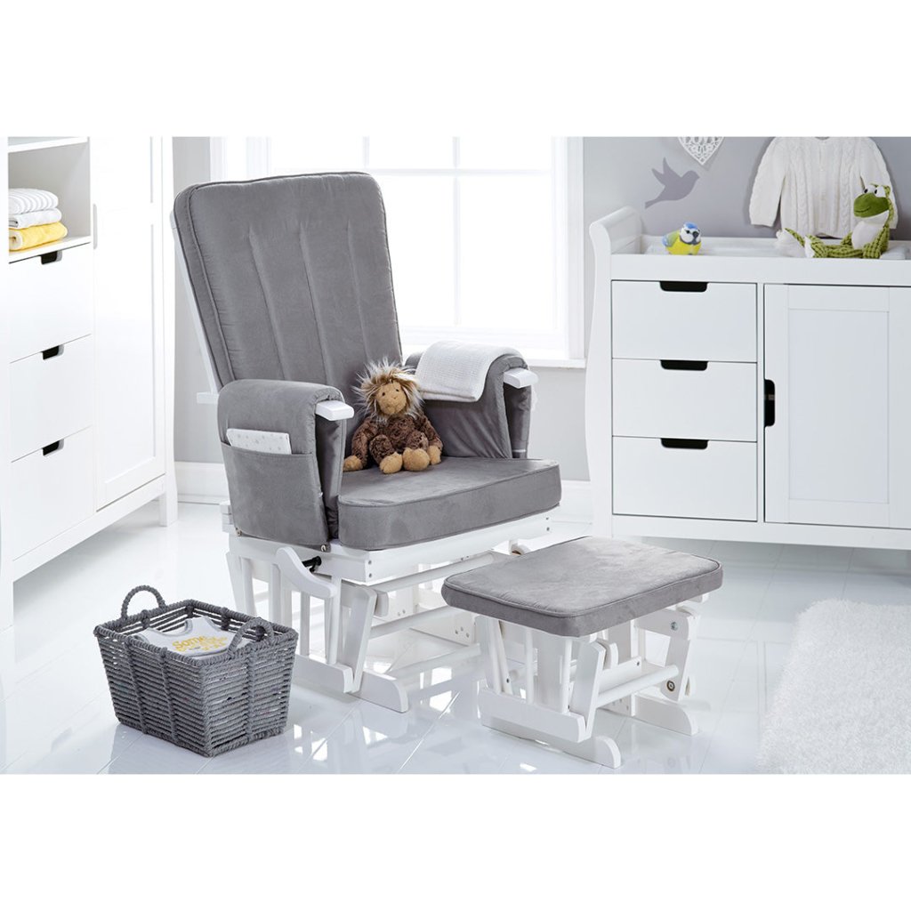 Bambinista-OBABY-Home-OBABY Deluxe Reclining Glider Chair and Stool