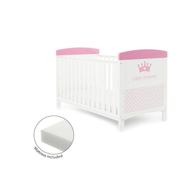 Bambinista-OBABY-Home-OBABY Grace Inspire Cot Bed & Fibre Mattress Little Princess