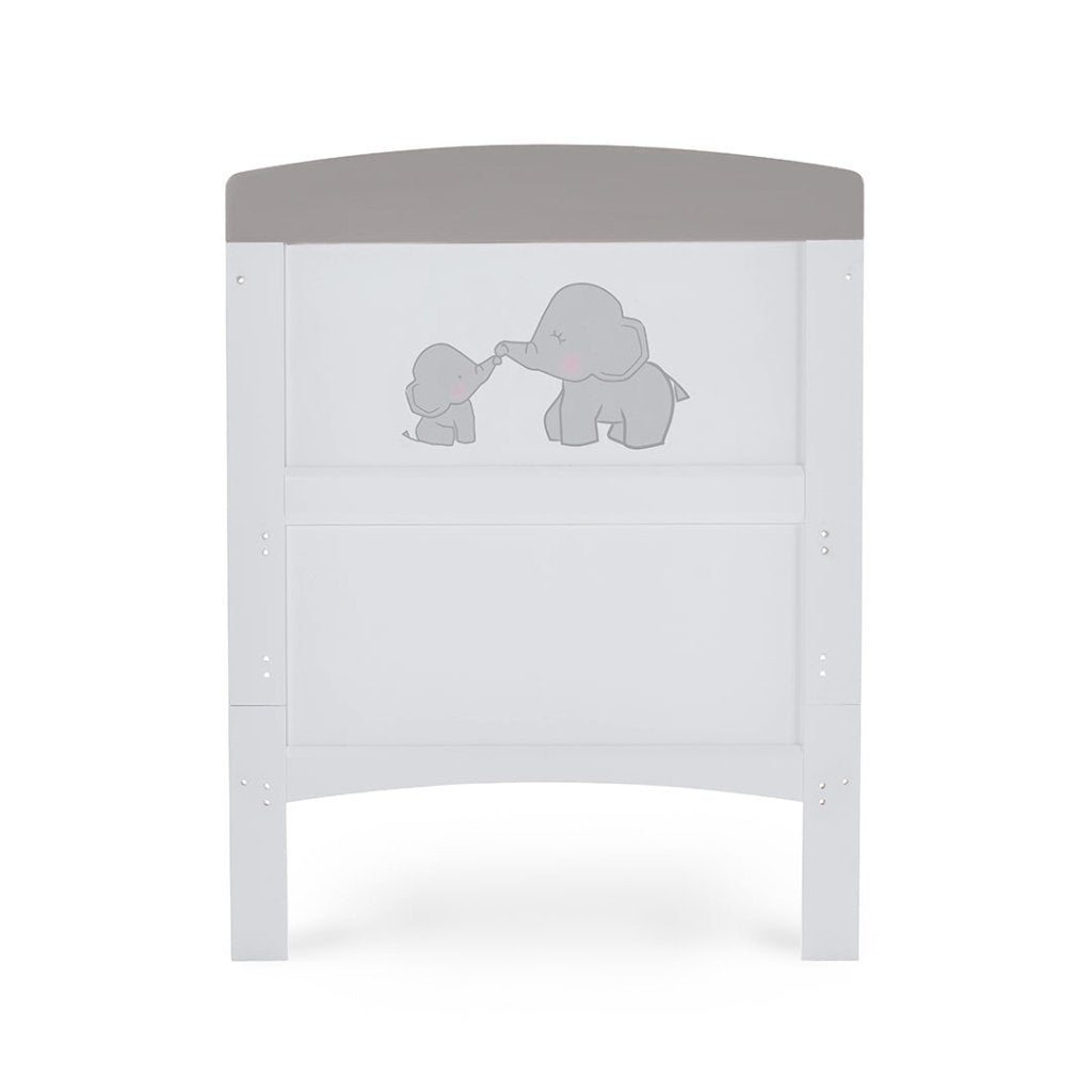 Bambinista-OBABY-Home-OBABY Grace Inspire Cot Bed Me & Mini Me Elephants - Grey