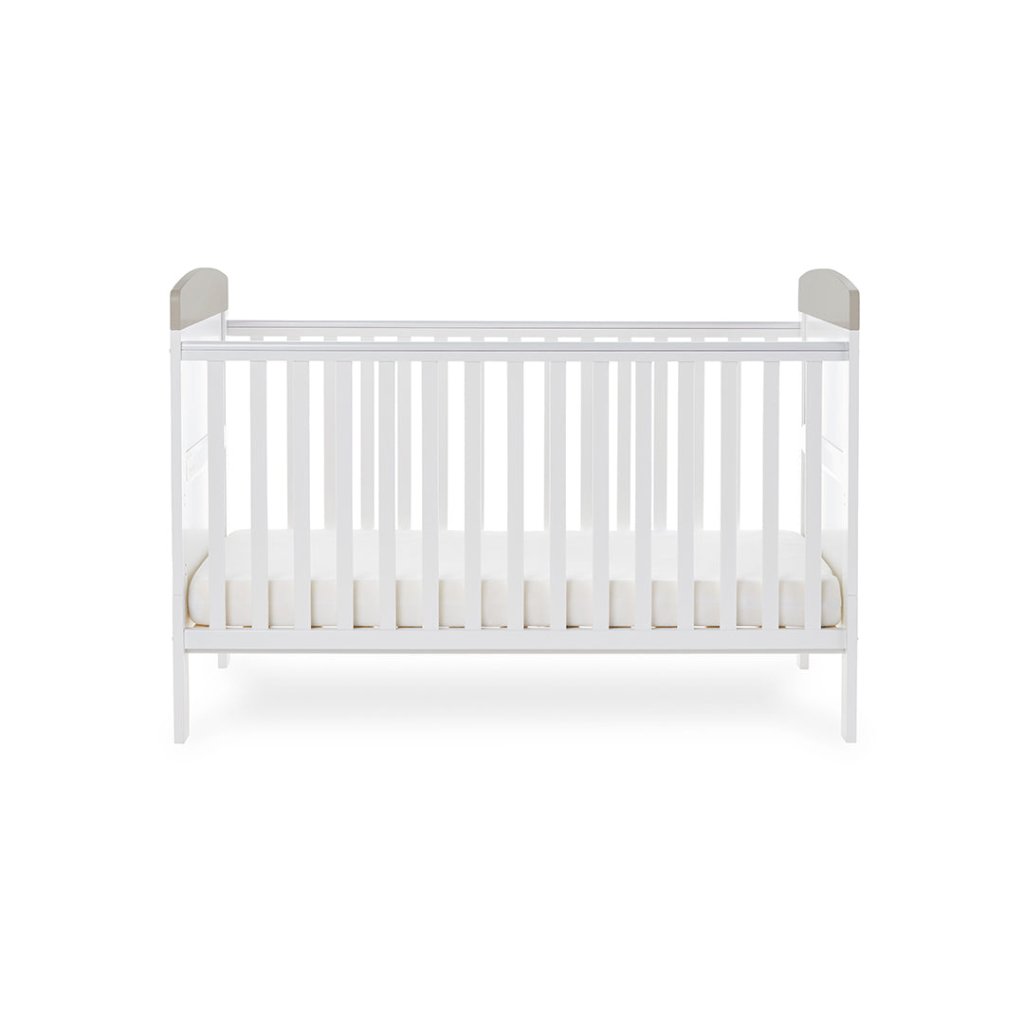 Bambinista-OBABY-Home-OBABY Grace Inspire Cot Bed Me & Mini Me Elephants - Grey