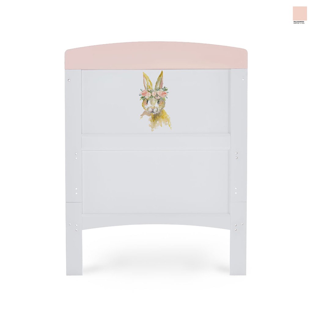 Bambinista-Obaby-Home-OBABY Grace Inspire Cot Bed Water Colour Rabbit - Pink