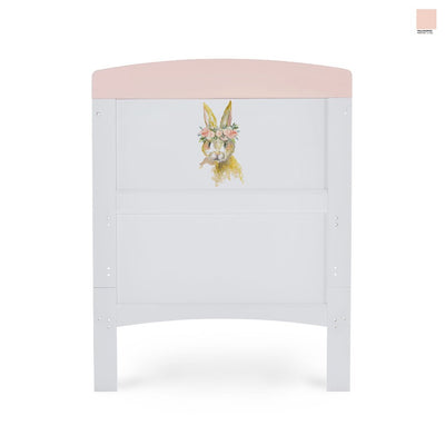Bambinista-Obaby-Home-OBABY Grace Inspire Cot Bed Water Colour Rabbit - Pink