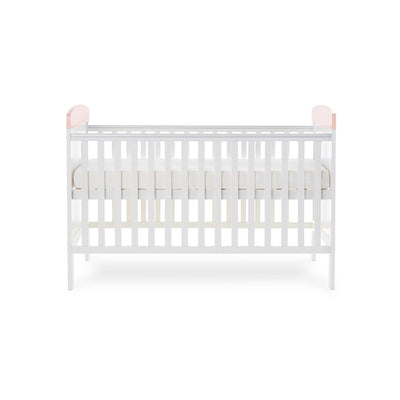 Bambinista-Obaby-Home-OBABY Grace Inspire Cot Bed Water Colour Rabbit - Pink