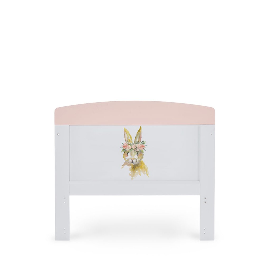 Bambinista-Obaby-Home-OBABY Grace Inspire Cot Bed Water Colour Rabbit - Pink