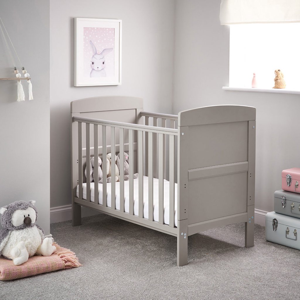 Bambinista-OBABY-Home-OBABY Grace Mini Cot Bed - Warm Grey