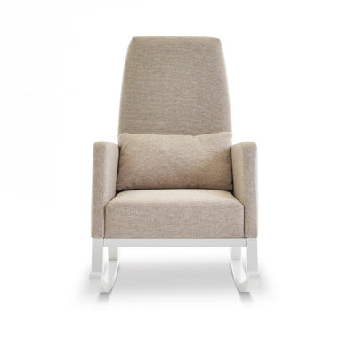 Bambinista-OBABY-Home-OBABY High Back Rocking Chair - White with Oatmeal Cushions
