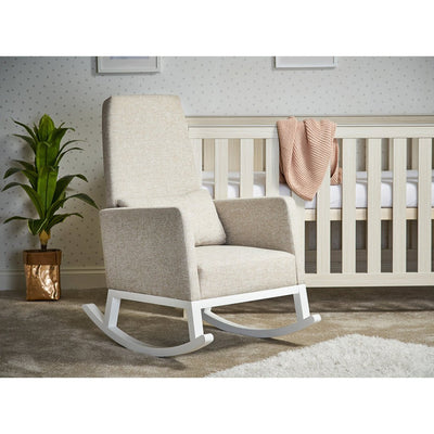 Bambinista-OBABY-Home-OBABY High Back Rocking Chair - White with Oatmeal Cushions