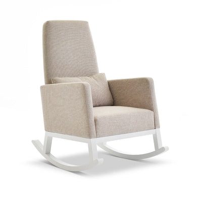 Bambinista-OBABY-Home-OBABY High Back Rocking Chair - White with Oatmeal Cushions