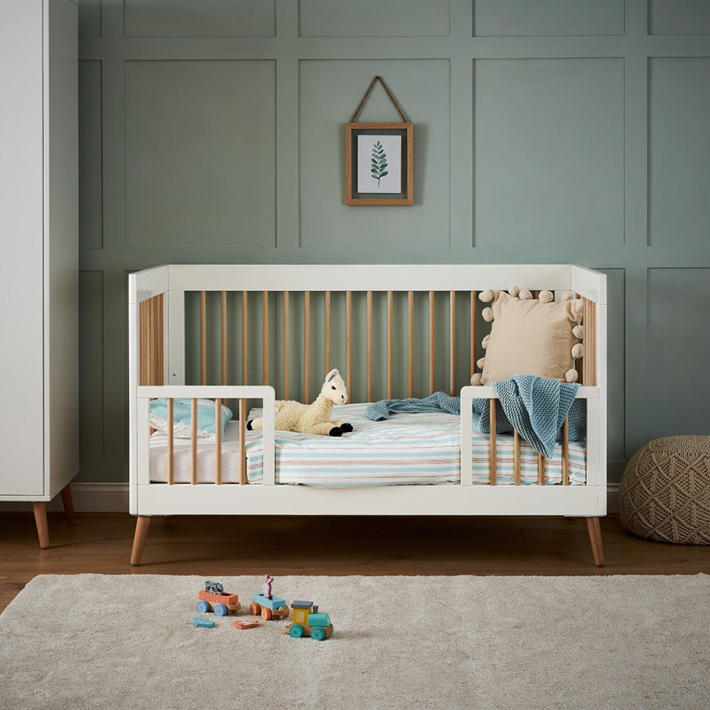 Bambinista-OBABY-Home-OBABY Maya Cot Bed - White with Natural