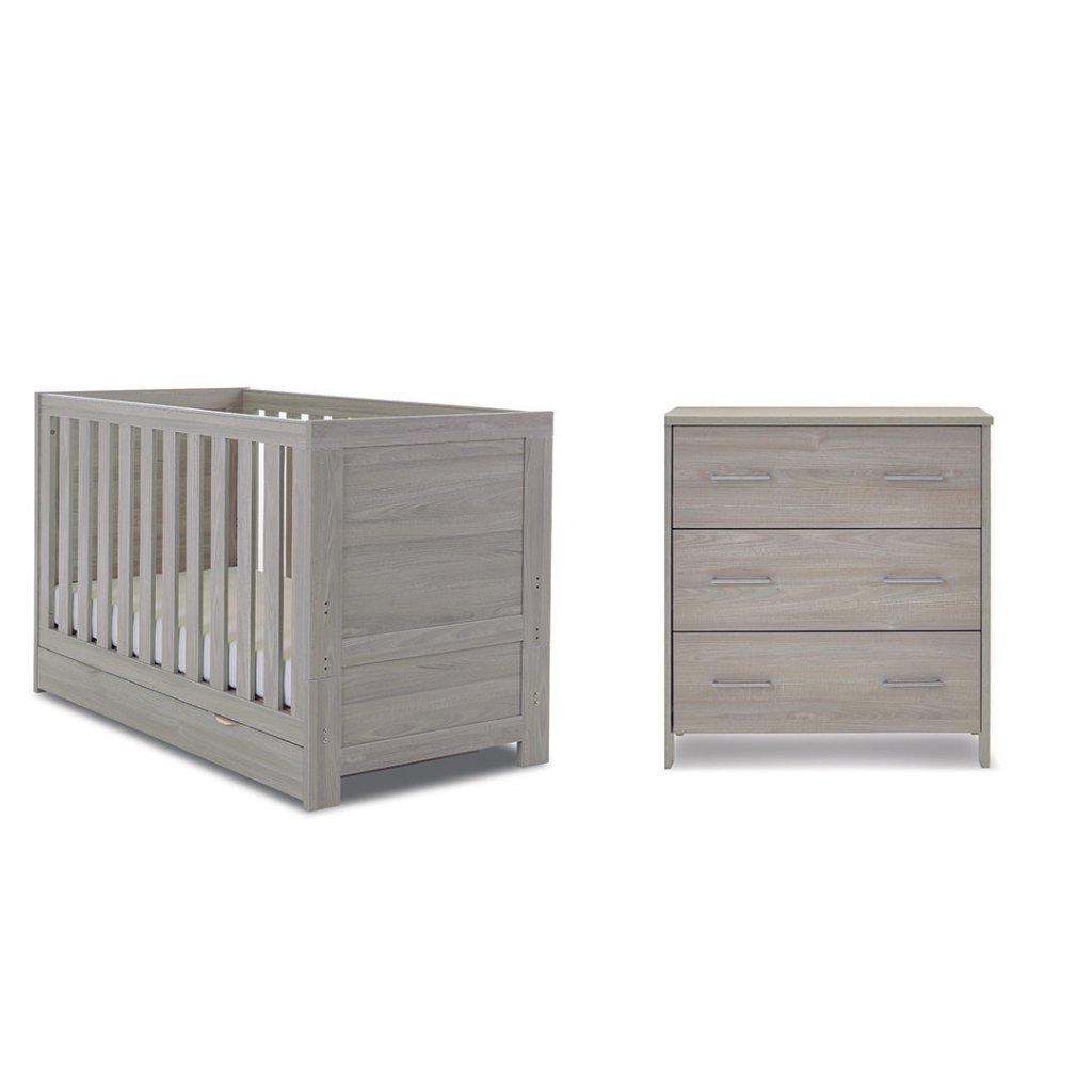 Bambinista-OBABY-Home-OBABY Nika 2 Piece Room Set & Underdrawer - Grey Wash