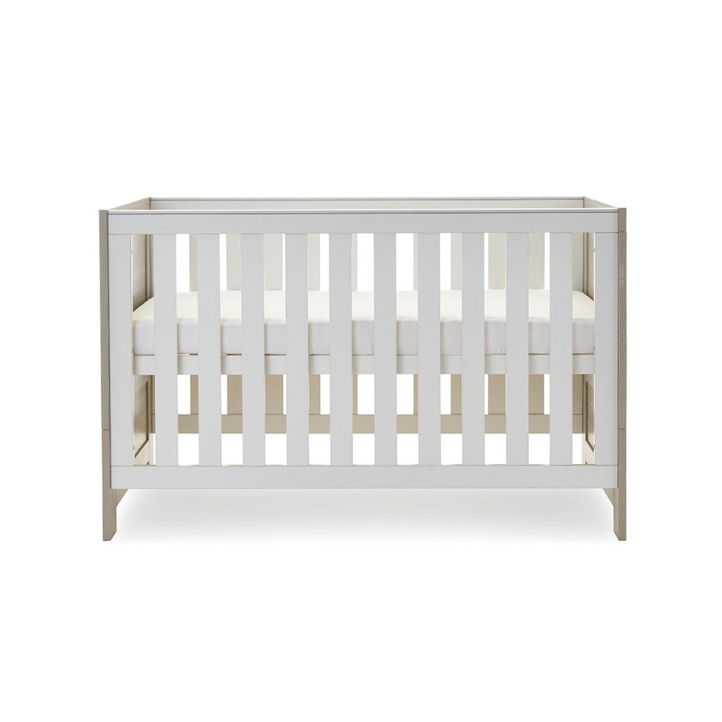 Bambinista-OBABY-Home-OBABY Nika Cot Bed - Grey Wash & White