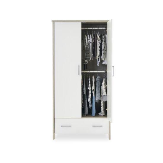 Bambinista-OBABY-Home-OBABY Nika Double Wardrobe - Grey Wash & White