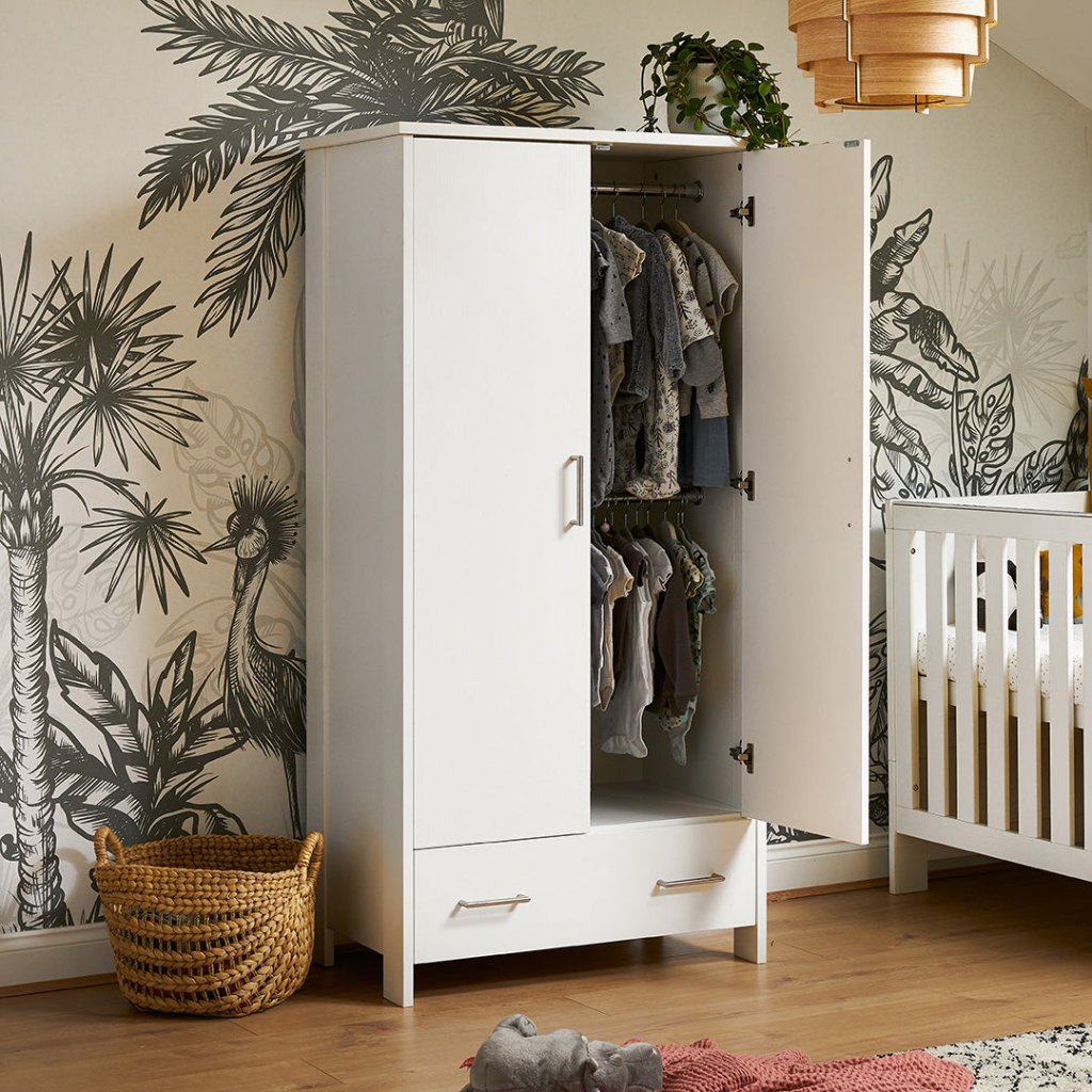 Bambinista-OBABY-Home-OBABY Nika Double Wardrobe - White Wash