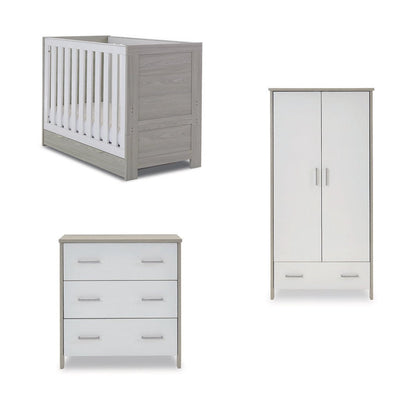 Bambinista-OBABY-Home-OBABY Nika Mini 3 Piece Room Set & Underdrawer - Grey Wash & White