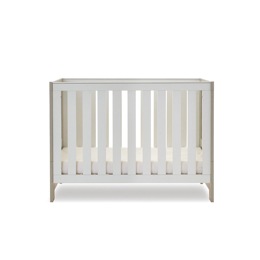 Bambinista-OBABY-Home-OBABY Nika Mini Cot Bed - Grey Wash & White