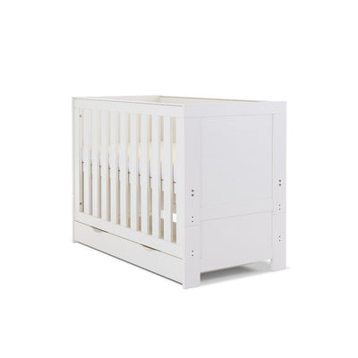 Bambinista-OBABY-Home-OBABY Nika Mini Cot Bed & Underdrawer - White Wash