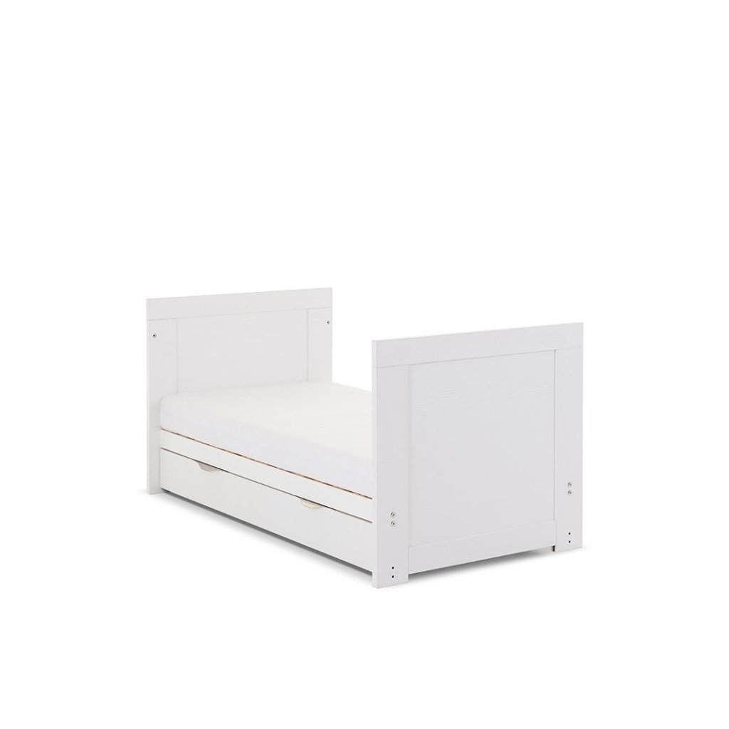 Bambinista-OBABY-Home-OBABY Nika Mini Cot Bed & Underdrawer - White Wash