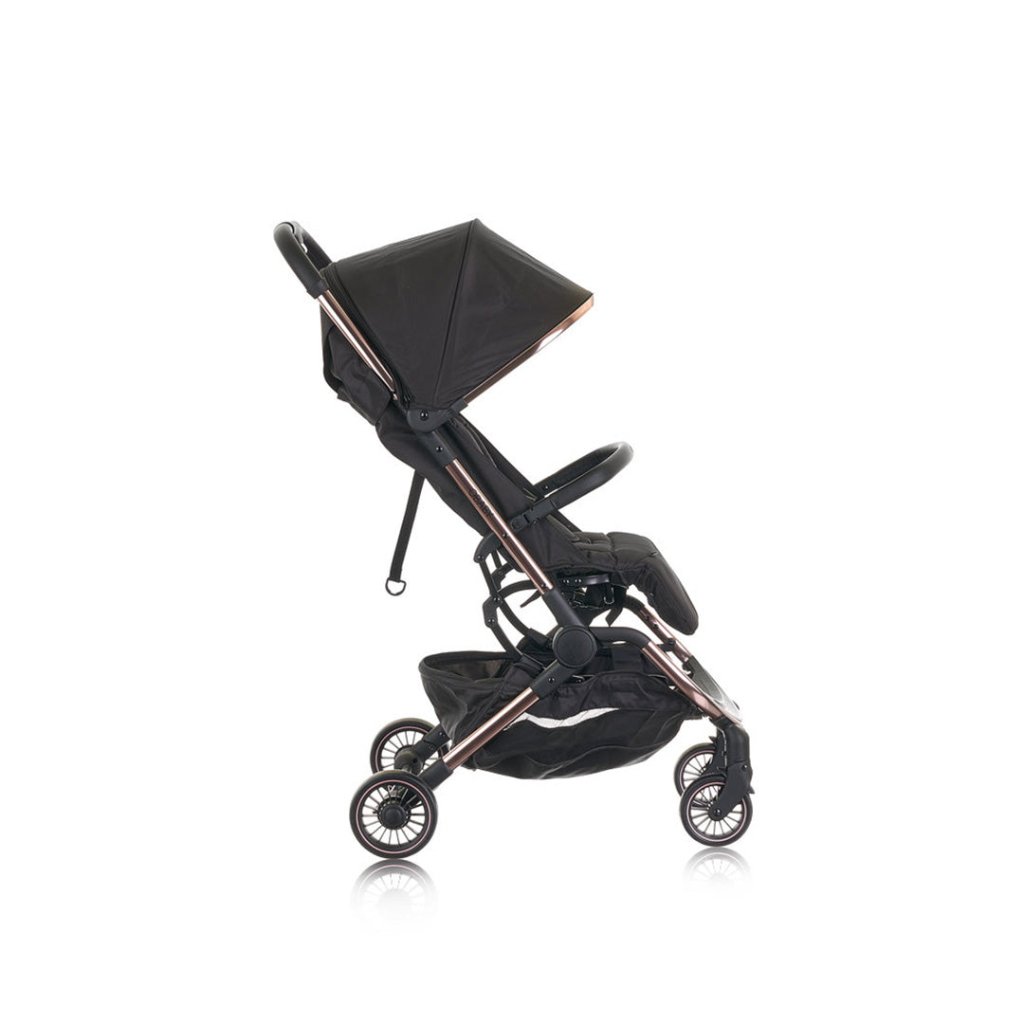 Bambinista-OBABY-Travel-OBABY Roo Compact Travel Stroller - Black & Rose Gold