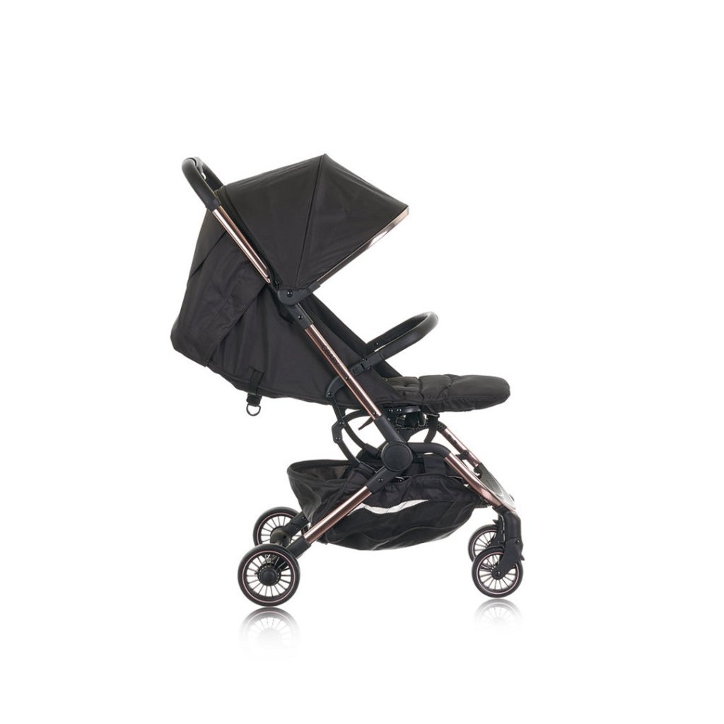 Bambinista-OBABY-Travel-OBABY Roo Compact Travel Stroller - Black & Rose Gold