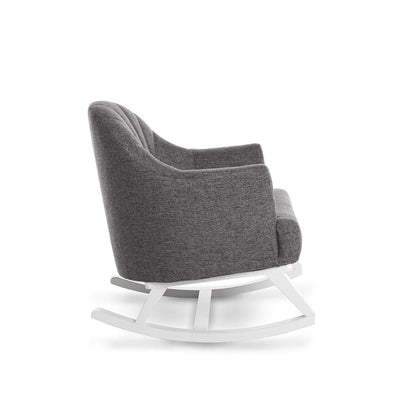 Bambinista-OBABY-Home-OBABY Round Back Rocking Chair - White with Grey Cushions