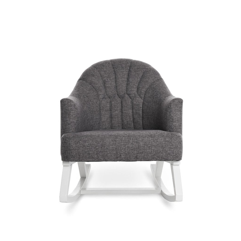 Bambinista-OBABY-Home-OBABY Round Back Rocking Chair - White with Grey Cushions