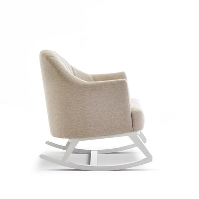 Bambinista-OBABY-Home-OBABY Round Back Rocking Chair - White with Oatmeal Cushions