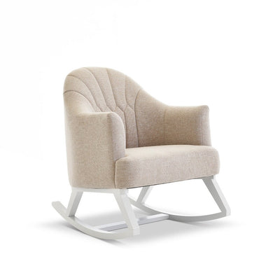 Bambinista-OBABY-Home-OBABY Round Back Rocking Chair - White with Oatmeal Cushions
