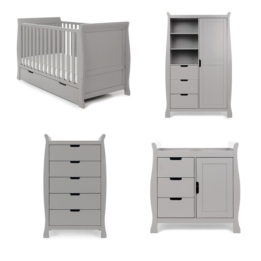 Bambinista-OBABY-Home-OBABY Stamford Classic 4 Piece Room Set - Warm Grey