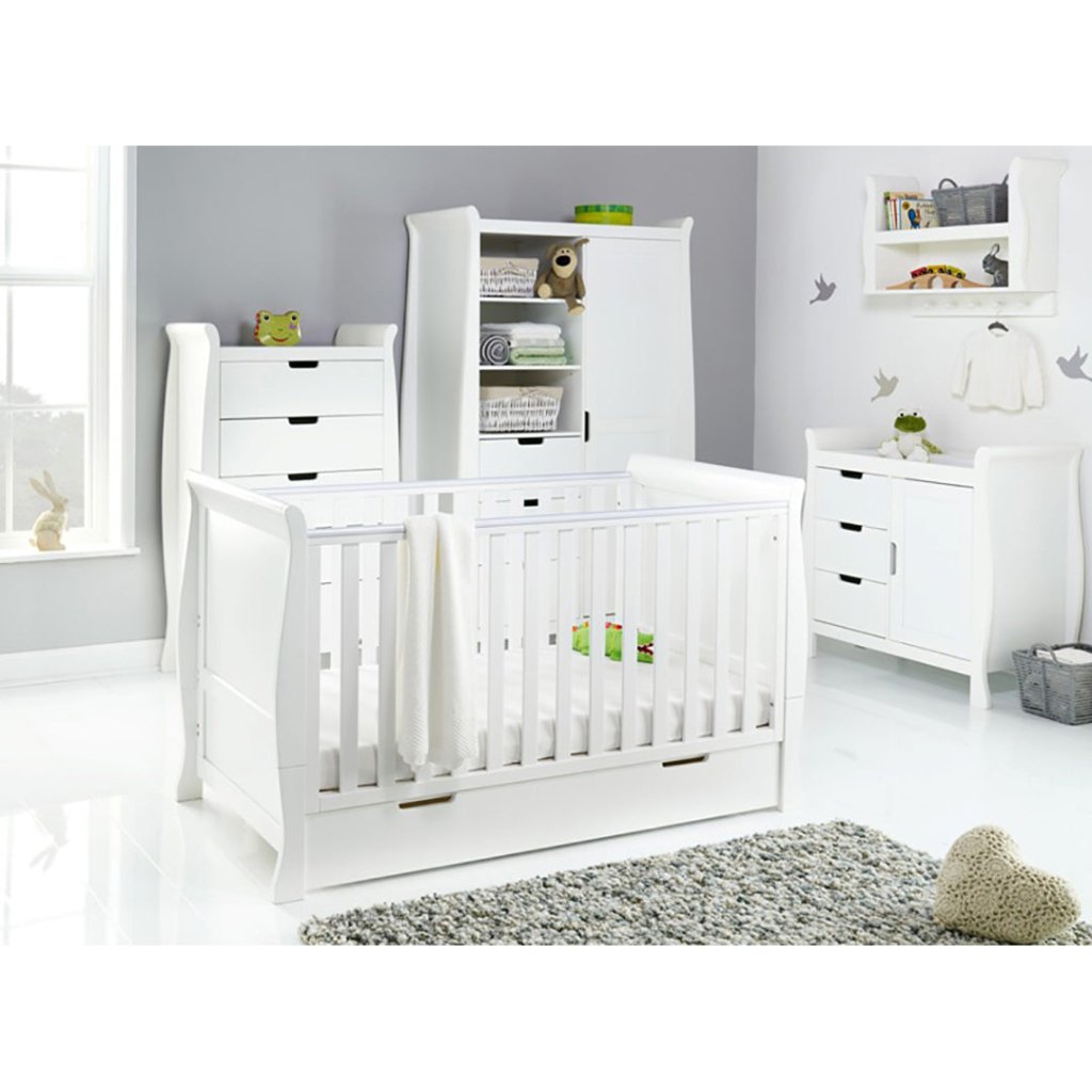 Bambinista-OBABY-Home-OBABY Stamford Classic 4 Piece Room Set - White