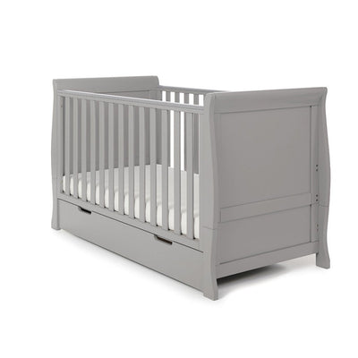 Bambinista-OBABY-Home-OBABY Stamford Classic Cot Bed & Breathable Mattress - Warm Grey