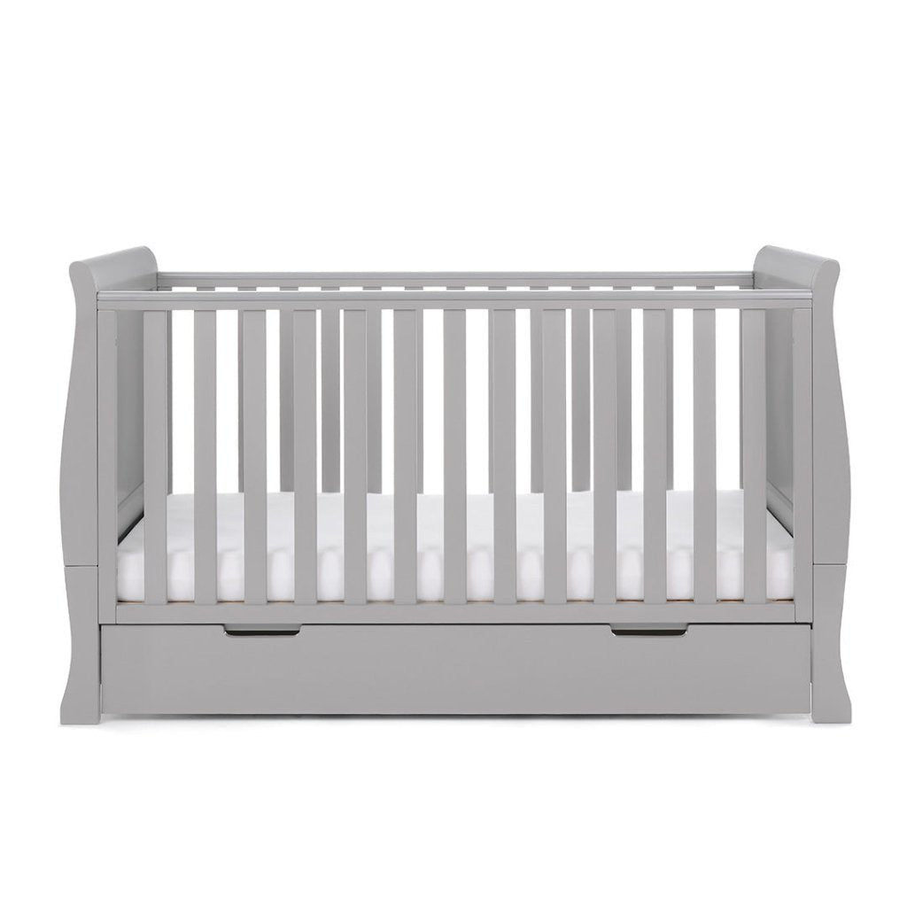 Bambinista-OBABY-Home-OBABY Stamford Classic Sleigh 2 Piece Room Set - Warm Grey