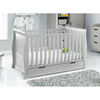 Bambinista-OBABY-Home-OBABY Stamford Classic Sleigh Cot Bed - Warm Grey