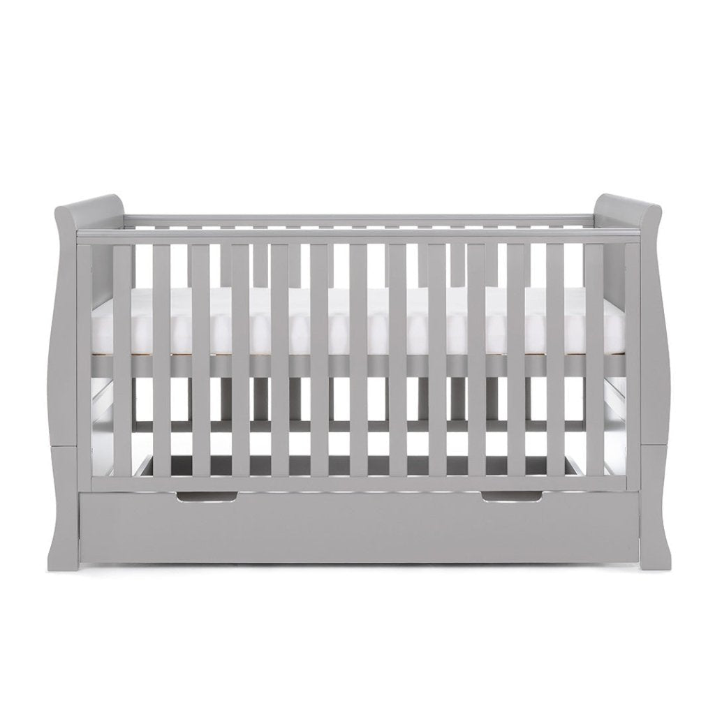 Bambinista-OBABY-Home-OBABY Stamford Classic Sleigh Cot Bed - Warm Grey