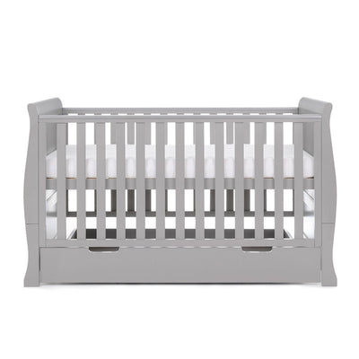 Bambinista-OBABY-Home-OBABY Stamford Classic Sleigh Cot Bed - Warm Grey