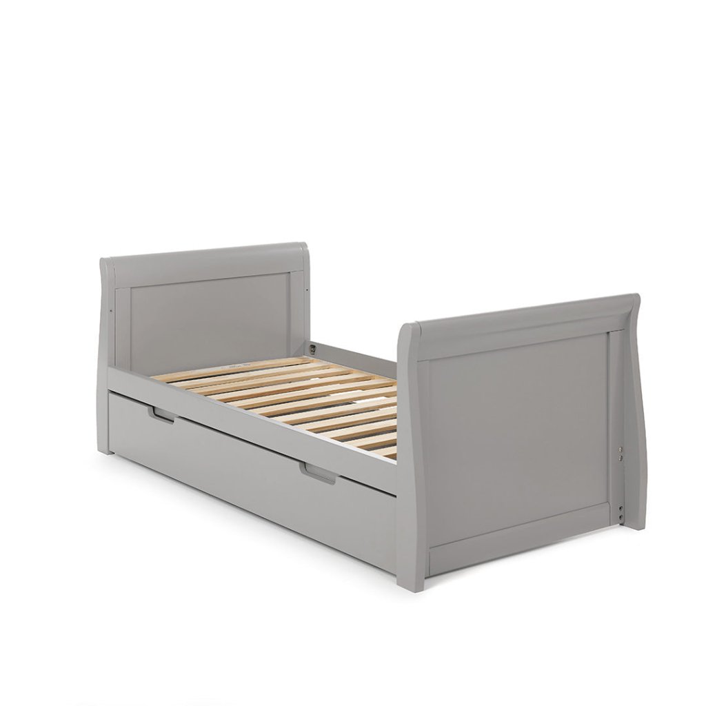 Bambinista-OBABY-Home-OBABY Stamford Classic Sleigh Cot Bed - Warm Grey