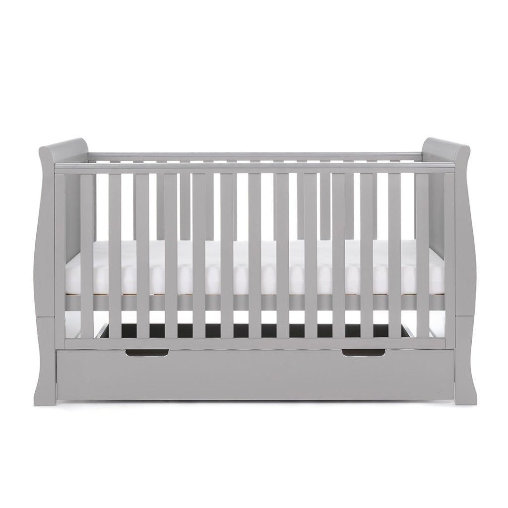 Bambinista-OBABY-Home-OBABY Stamford Classic Sleigh Cot Bed - Warm Grey
