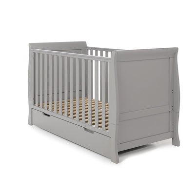 Bambinista-OBABY-Home-OBABY Stamford Classic Sleigh Cot Bed - Warm Grey