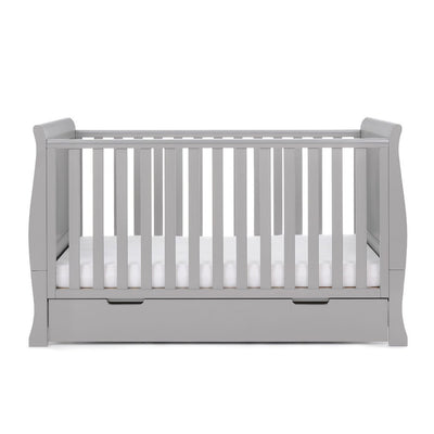 Bambinista-OBABY-Home-OBABY Stamford Classic Sleigh Cot Bed - Warm Grey