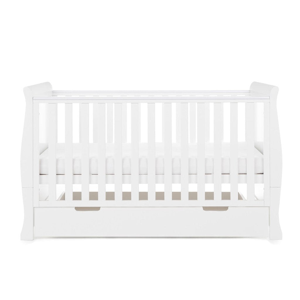 Bambinista-OBABY-Home-OBABY Stamford Classic Sleigh Cot Bed - White