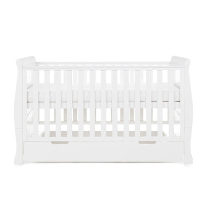 Bambinista-OBABY-Home-OBABY Stamford Classic Sleigh Cot Bed - White