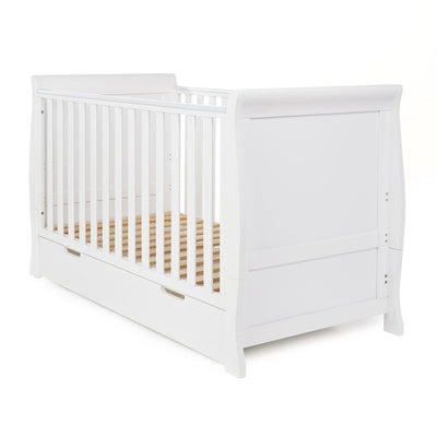Bambinista-OBABY-Home-OBABY Stamford Classic Sleigh Cot Bed - White