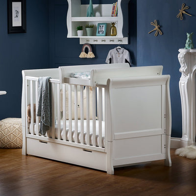 Bambinista-OBABY-Home-OBABY Stamford Classic Sleigh Cot Bed - White